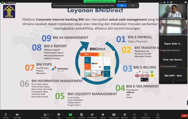 Rupbasan Mojokerto Ikuti Sesi Refreshment Penggunaan BNI Direct Bendahara Pengeluaran