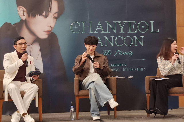 Chanyeol EXO menggelar fancon The Eternity in Jakarta di ICE BSD, Serpong, Sabtu (9/3/2024). Foto: Ela Nurlaela/kumparan