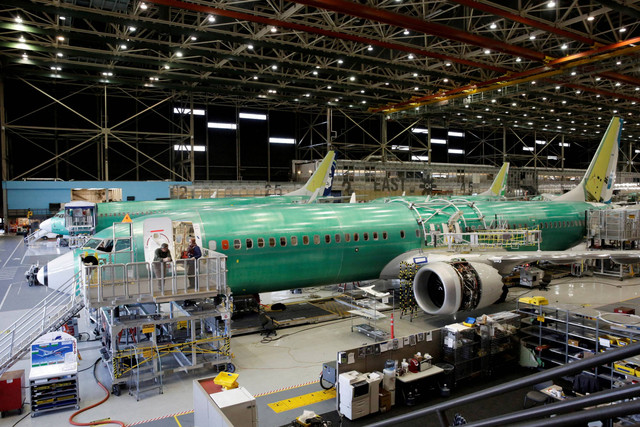 Perakitan Boeing 737 MAX-9 di fasilitas produksi di Renton, Washington, AS, 13 Februari 2017. Foto: Jason Redmond/Reuters