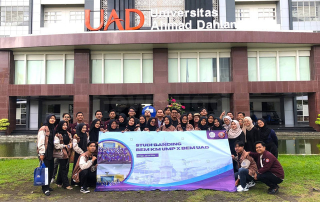 BEM Universitas Ahmad Dahlan (UAD) menerima kunjungan BEM UMP (Dok. Istimewa)