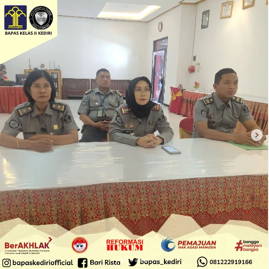 Rotasi Kepemimpinan, Bapas Mediri ikuti Kegiatan Upacara Pelantikan dan Serah Terima Jabatan Pimpinan Tinggi Pratama di Lingkungan Kementerian Hukum dan HAM Secara Virtual