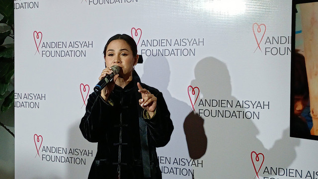 Penyanyi Andien Aisyah saat Melaunching Andien Aisyah Foundation di Panglima Polim, Jakarta Selatan, Rabu (20/3). Foto: Aprilandika Pratama/kumparan