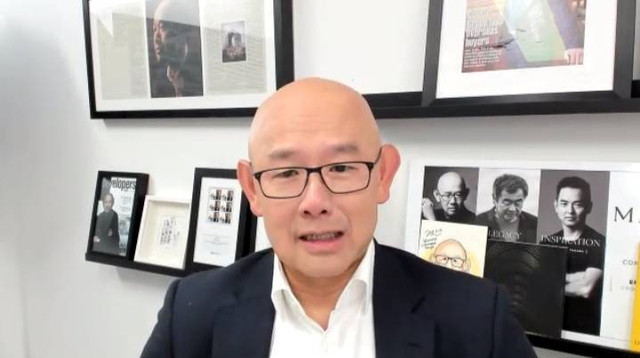 Iwan Sunito, raja properti di Australia kelahiran Surabaya, saat jumpa pers secara daring, Rabu (20/3).