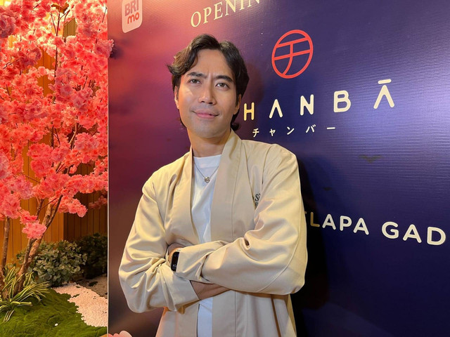 Vidi Aldiano di acara pembukaan restoran Chanba di Kelapa Gading, Jakarta Utara, Kamis (21/3) Foto: D.N Mustika Sari/kumparan