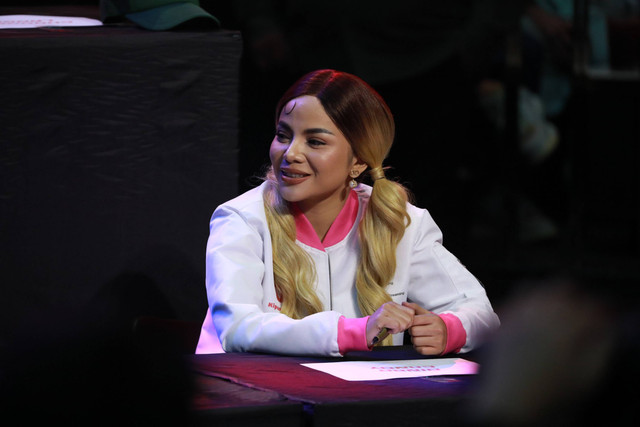 Dinar Candy di acara Konferensi Pers Holywings Sport Show (HSS) Series 5 di The H Club, SCBD, Jakarta, Kamis (21/3/2024). Foto: Jamal Ramadhan/kumparan