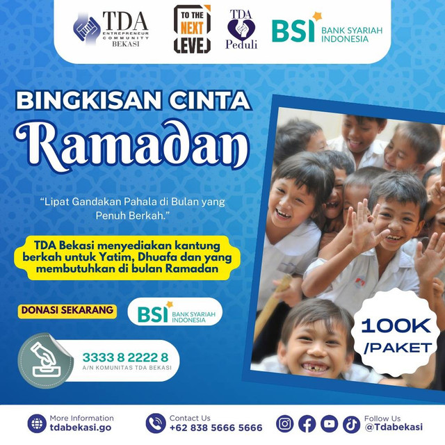 Bulan Penuh Berkah, TDA Bekasi Akan Gelar Kegiatan Bingkisan Cinta Ramadan
