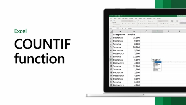 Contoh penggunaan rumus COUNTIF. Foto: microsoft