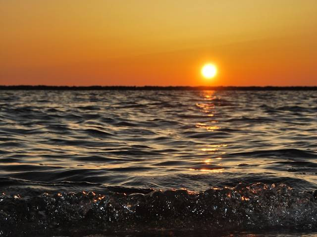 Ilustrasi matahari terbenam di sebelah timur atau barat. Sumber: unsplash.com/RachelCook.