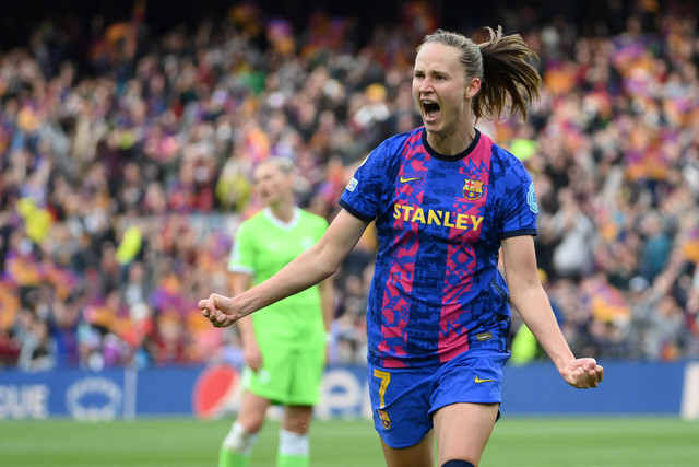 Pemain FC Barcelona wanita Caroline Graham Hansen. Foto: LLUIS GENE / AFP