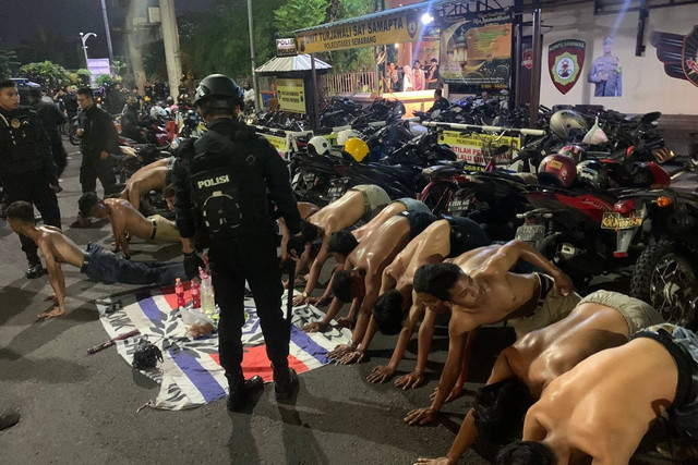 Gerombolan gengster di Semarang yang resahkan masyarakat. Foto: Polrestabes Semarang