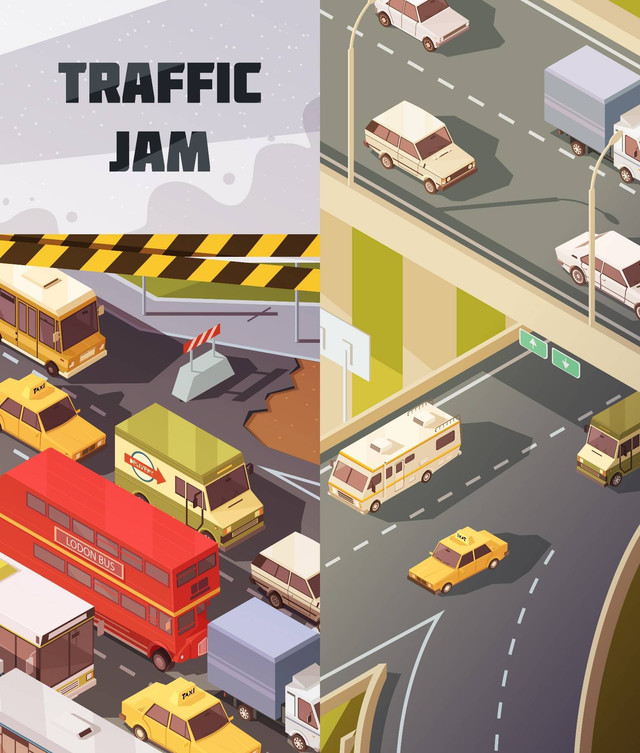 Ilustrasi kemacetan di Kota Tangerang. Sumber: freepik.com