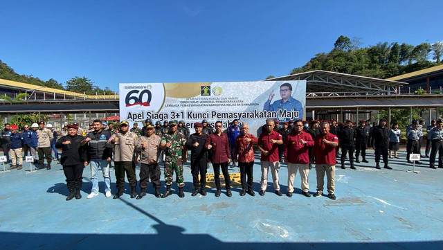 Kakanwil pimpin Apel Siaga 3 + 1 HBP 60 Lapas Narkotika Samarinda. dok Humas LPN Samarinda
