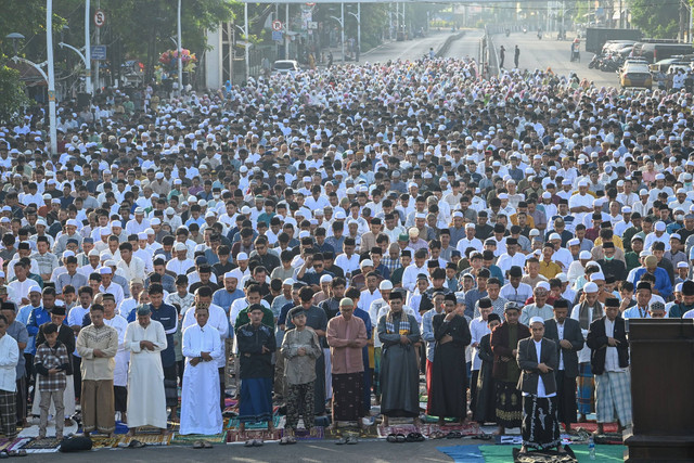 Ilustrasi Salat Id.  Foto: Aditya Pradana Putra/ANTARA FOTO