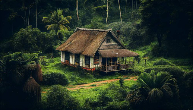 Ilustrasi rumah adat asmat. Sumber: vecstock/pexels.com