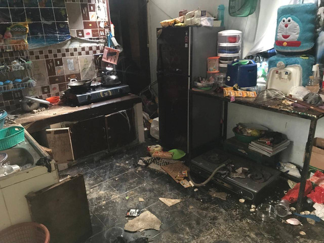 Dapur Tabung gas 12 kg di Bogor meledak . Foto: Polsek Cisarua