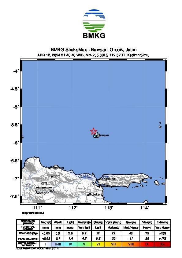 Gempa Susulan di Pulau Bawean Sudah Terjadi 557 Kali