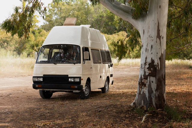 Campervan parkir di dekat pohon | sumber : freepik.com