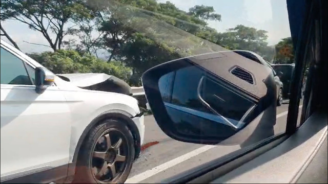 VW Tiguan yang terlibat kecelakaan. Dok: kumparan.