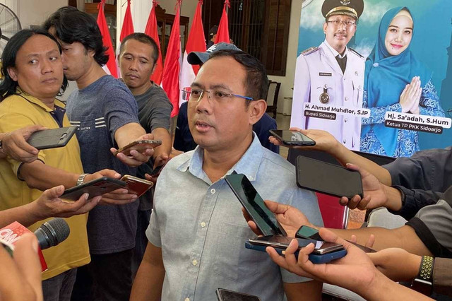 Pengacara Bupati Sidoarjo Gus Muhdlor, Mustofa Abidin di Pendopo Delta Wibawa Sidoarjo, Selasa (16/4/2024)  Foto: Dok. Istimewa