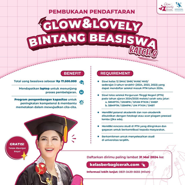 Poster Glow & Lovely Bintang Beasiswa Batch 8
