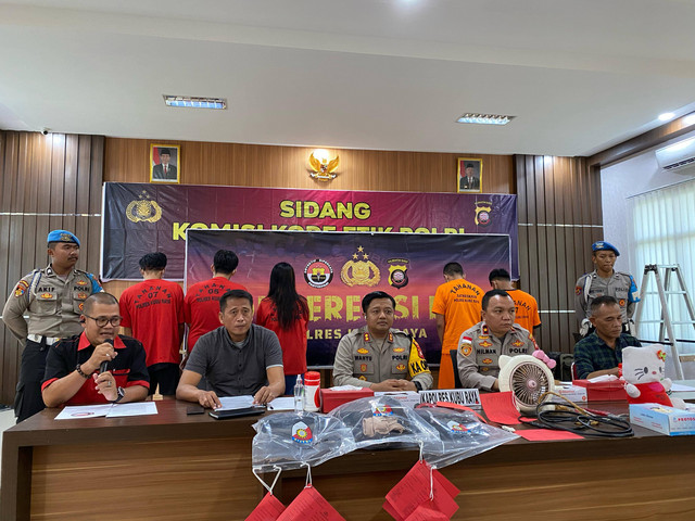 Polres Kubu Raya menggelar konferensi pers. Foto: Rere Hutapea/Hi!Pontianak