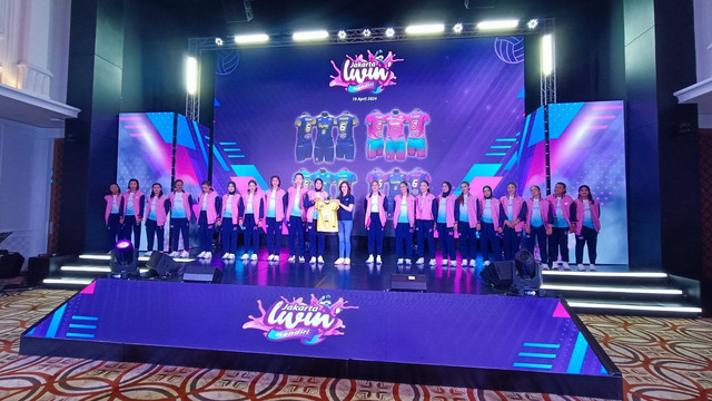 Skuad Jakarta Livin Mandiri untuk Proliga 2024. Dok kumparan/Thomas Bosco