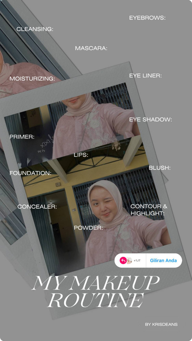 Template IG Story My Make Up Routine by Krisdeans | Sumber : Dok. pribadi