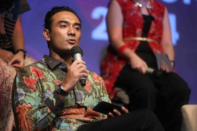 Artis Ario Bayu bersama Prilly Latuconsina dan sejumlah juri lainnya saat konferensi pers Peluncuran Festival Film Indonesia 2024 di Kawasan Senayan, Jakarta, Senin, (22/4/2024).  Foto: Agus Apriyanto