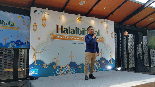Direktur Management Human Capital and Administrasi PLN Nusantara Power, Karyawan Aji, dalam acara Halalbihalal PLN NP di Jakarta, Selasa (23/4). Foto: Ema Fitriyani/kumparan
