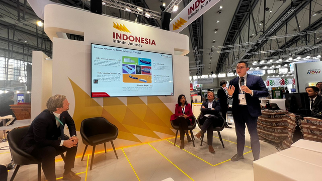 CEO PT Pertamina International Shipping (PIS) Yoki Firnandi dalam forum Hannover Messe 2024, Jerman. Foto: Dok. Pertamina