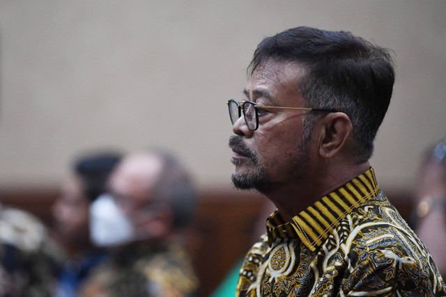 Terdakwa kasus pemerasan dan gratifikasi di Kementerian Pertanian Syahrul Yasin Limpo bersiap mengikuti sidang lanjutan di Pengadilan Tipikor, Jakarta, Rabu (24/4/2024). Foto: Akbar Nugroho Gumay/ANTARA FOTO
