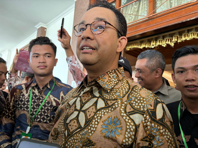 Anies Baswedan menghadiri acara syawalan di Grha Sarina Vidi, Kabupaten Sleman, DIY, Minggu (28/4). Dok Istimewa