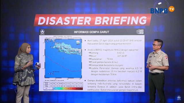 Disaster Briefing Gempa di Garut. Foto: Youtube/ BNPB Indonesia