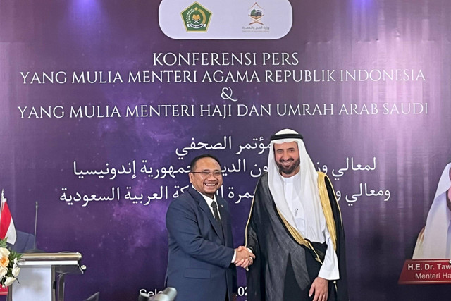 Kementerian Haji dan Umrah Arab Saudi bertemu Menteri Agama RI di Four Seasons Jakarta, Selasa (30/4/2024). Foto: Tiara Hasna/kumparan