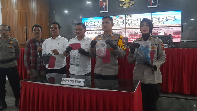 Jumpa pers Polres Sukabumi kasus pembunuhan anak. dok Istimewa