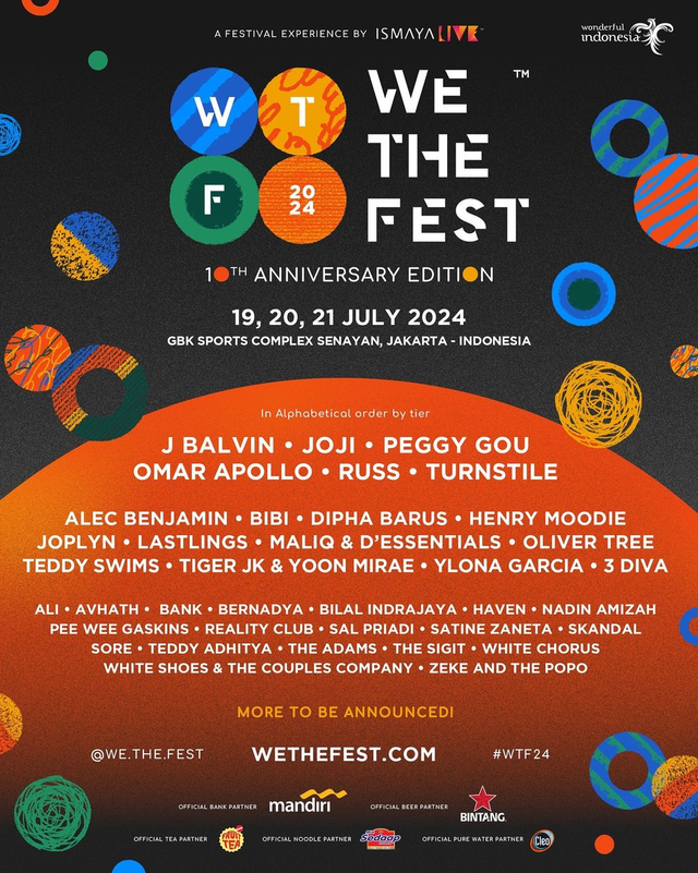 Joji dan BIBI Dipastikan Tampil di We The Fest Jakarta 2024