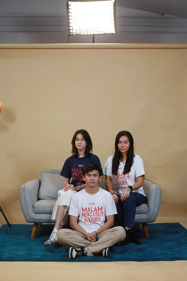 Pemain film Malam Pencabut Nyawa Ratu Felisha, Keisya Levronka, dan Mikha Hernan. Foto: Dicky Adam Sidiq/kumparan