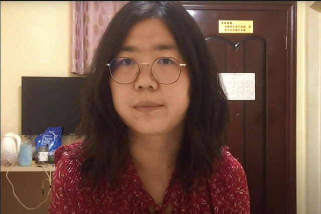 Zhang Zhan melakukan mogok makan atas penahanannya selama empat tahun karena melaporkan kejadian di Wuhan.  Foto: AFP