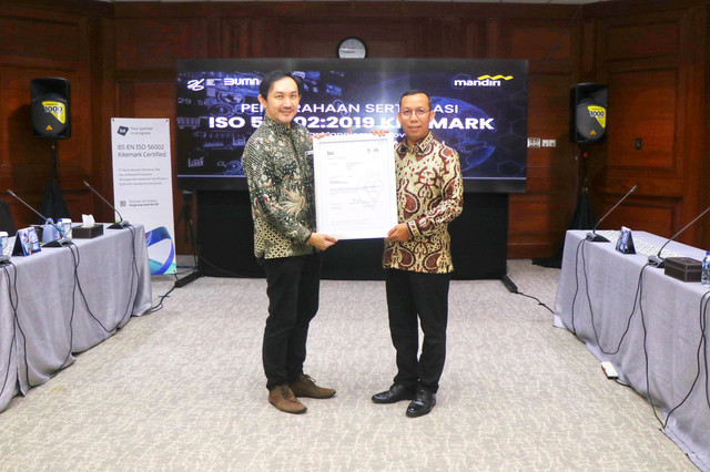 Bank Mandiri berhasil meraih ISO 56002 Kitemark. Foto: Dok. Bank Mandiri
