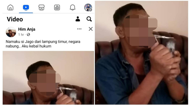 Pria yang mengaku Si Jago kebal hukum sedang asik mengkonsumsi diduga narkoba jenis sabu. | Foto: Istimewa