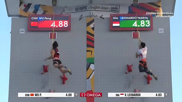 Leonardo Veddriq meraih medali emas IFSC Climbing Olimpic Qualifer di China. Foto: Dok. Istiemwa