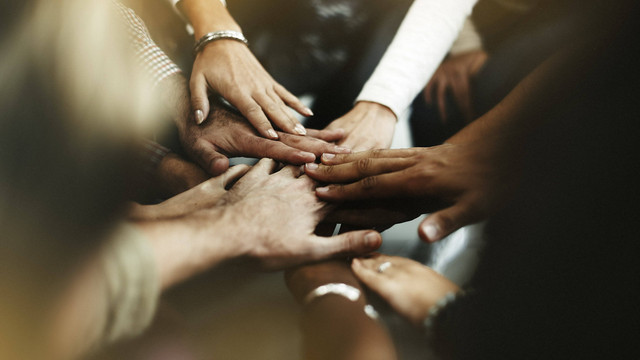 Closeup of diverse people joining their hands: https://www.freepik.com/free-photo/closeup-diverse-people-joining-their-hands_12193015.htm#fromView=search&page=1&position=8&uuid=24c10627-7f51-4de0-b8ea-f604a9306bbb