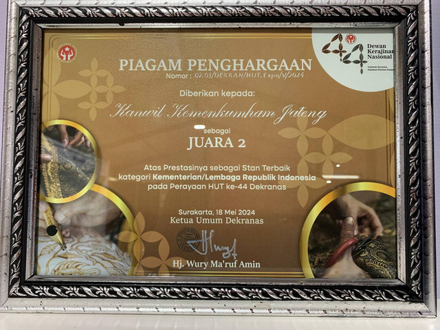 Dekranas Expo 2024 Ditutup, Stand Kemenkumham Jateng Jadi Terbaik Kedua