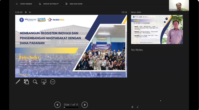 Sharing Session, Departemen Manajemen Hutan IPB Ulas Tips Raih Hibah Kedaireka