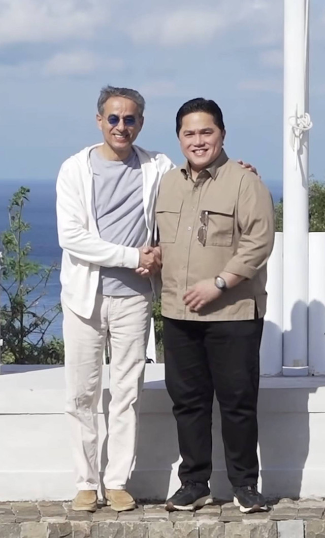 Pemilik/Pendiri Emaar Properties, Mohamed Ali Rashed Alabbar, bersama Menteri BUMN Erick Thohir. Foto: Instagram @erickthohir