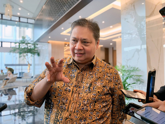 Menko Bidang Perekonomian Airlangga Hartarto di kantornya, Rabu (29/5/2024). Foto: Ave Airiza Gunanto/kumparan