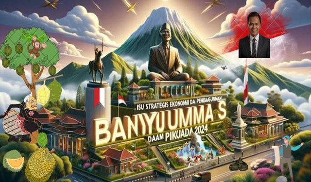 Suasana Banyumas dengan Pemandangan Gunung Slamet.   Sumber : design pribadi
