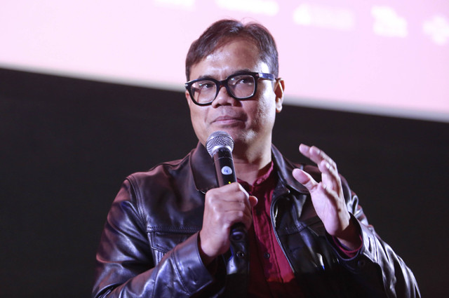 Soleh Solihun saat konferensi pers film dokumenter " Harta Tahta Raisa" Di epicentrum, Jakarta, Kamis, (30/5/2024). Foto: Agus Apriyanto