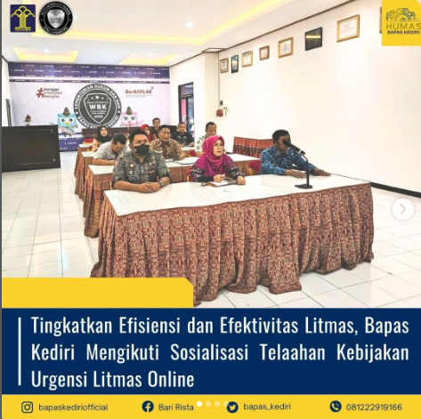 Tingkatkan Efisiensi dan Efektivitas Litmas, Bapas Kediri Mengikuti Sosialisasi Telaah Kebijakan Urgensi Litmas Online