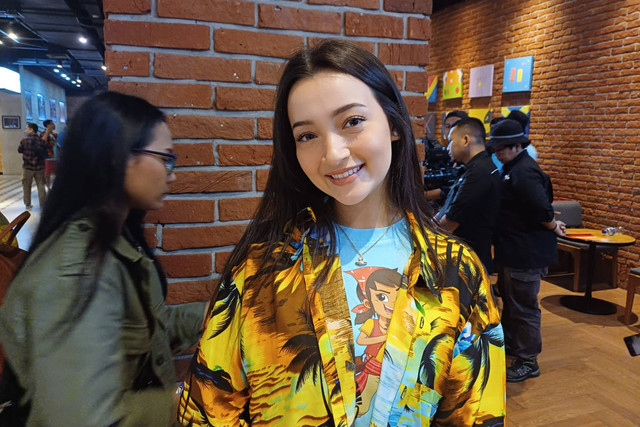 Megan Domani dalam Konferensi Pers Si Juki The Movie 2: Harta Pulau Monyet, FX Sudirman, Jakarta Pusat, Rabu (5/6/2024). Foto: Giovanni/kumparan